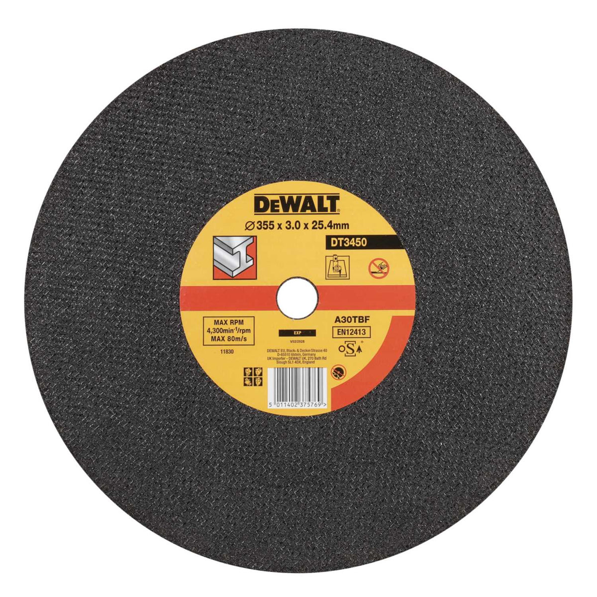 DeWALT DT3450-QZ 355mm Chopsaw Cutting Disc