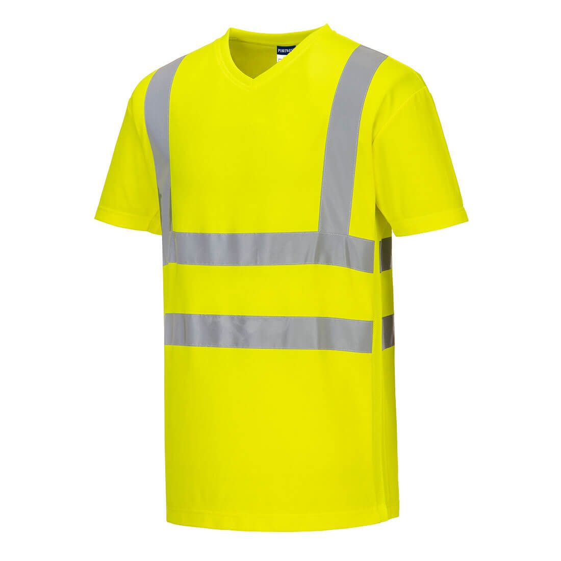 Hi-Vis Cotton Comfort Mesh Insert T-Shirt S/S , 4XL, R, Yellow
