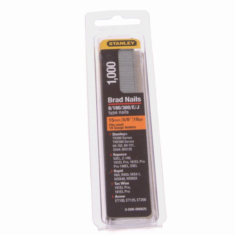 STANLEY STA0SWKBN062 BRAD NAILS 15mm (PACK 1000)