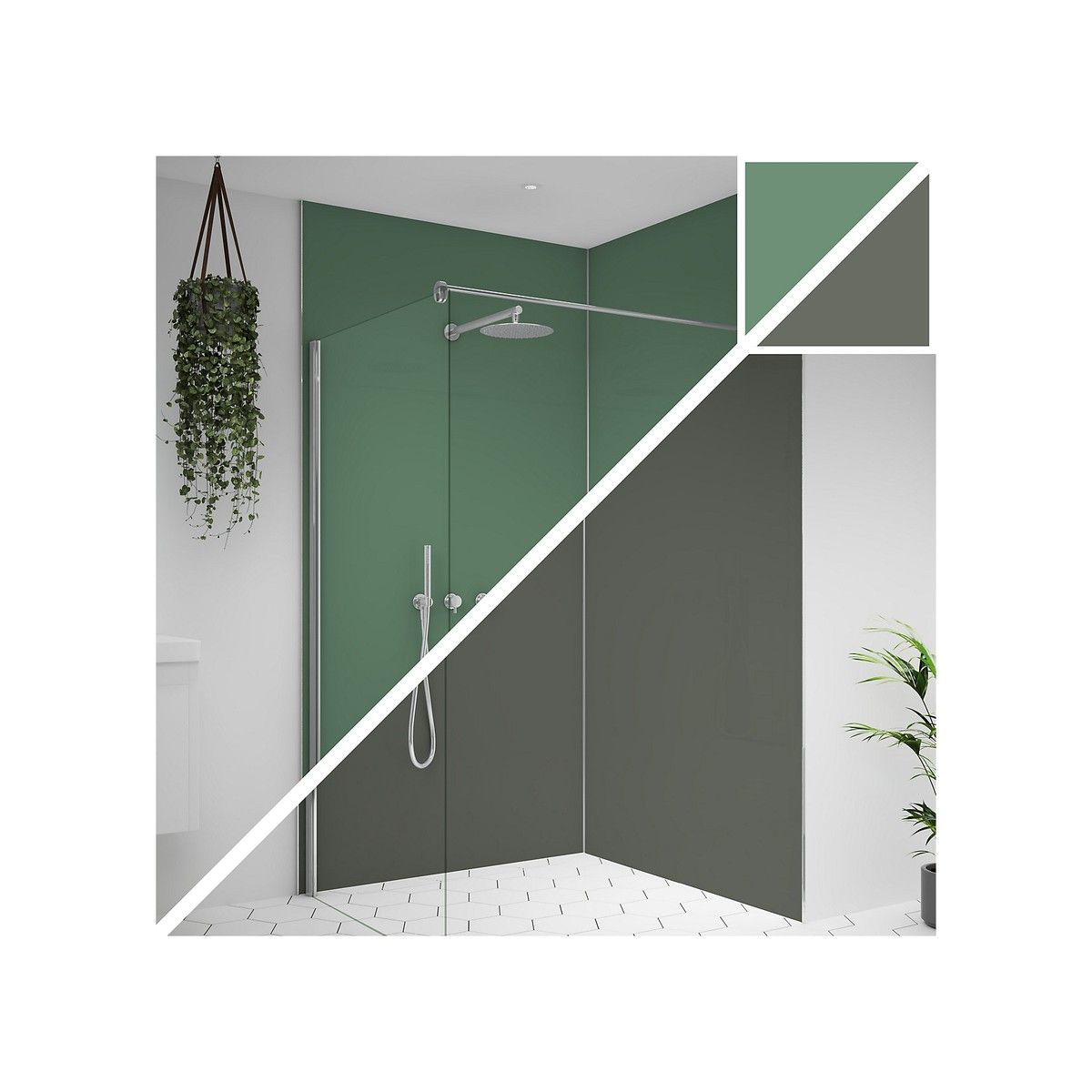 WETWALL ALLOY PANEL 4 x 900 x 2440mm SEAFOAM GREEN/BATTLESHIP SWA-SGBG-2440X900X4