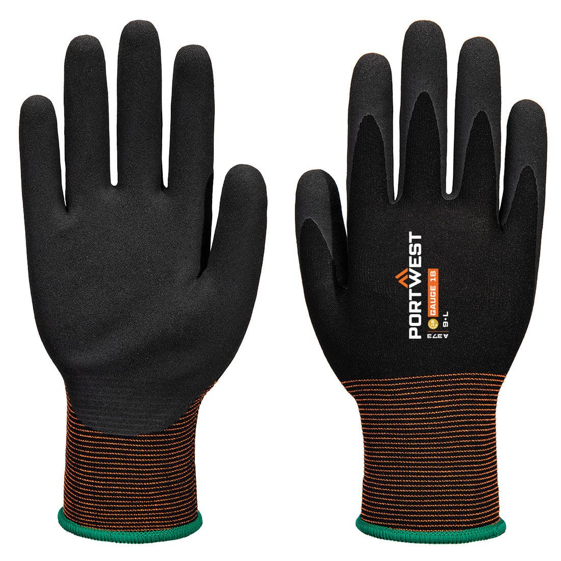 GP Grip 18 Latex Sandy Glove, L, R, Black