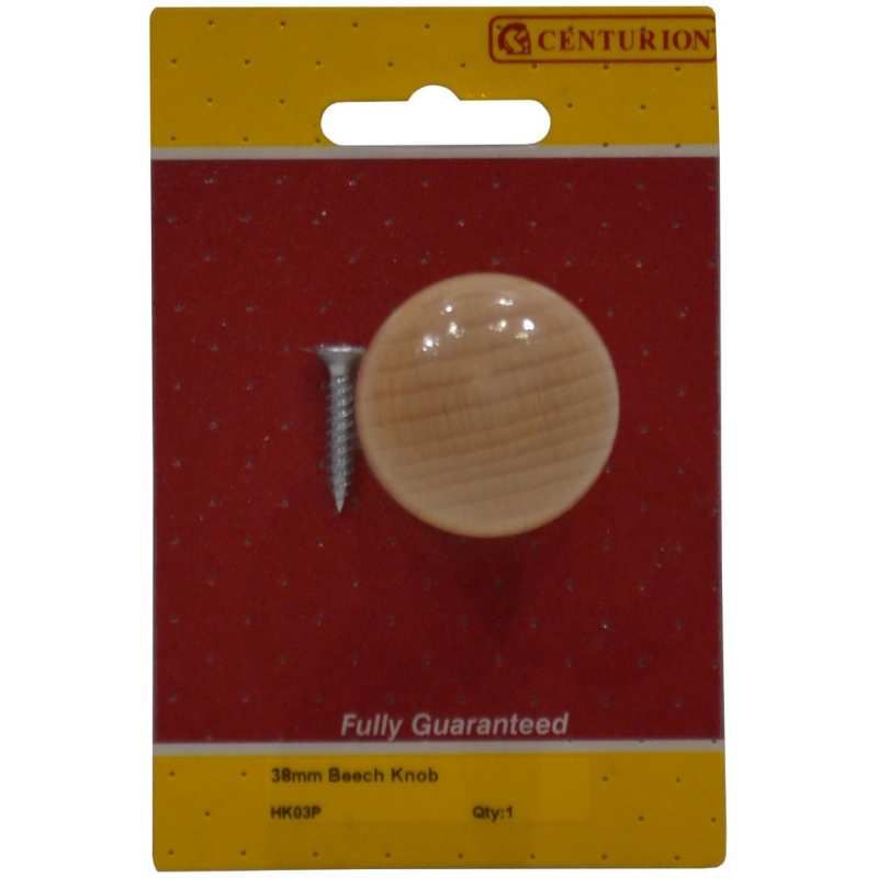 CENTURION HK03P CUPBOARD KNOB 38mm BEECH