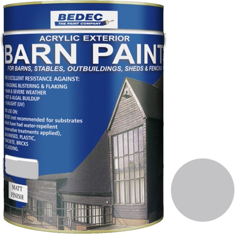 BEDEC MATT BARN PAINT 5l LIGHT GREY BEDE2ANB001/46