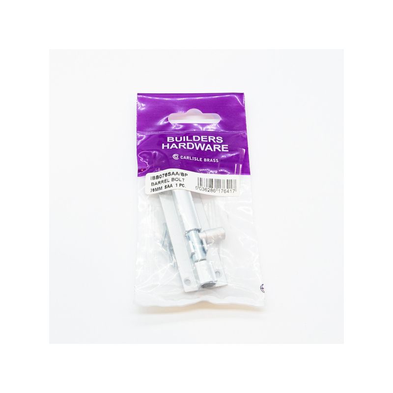 CARLISLE BRASS ALUMINIUM BARREL BOLT 76mm IBB076SAA/RP