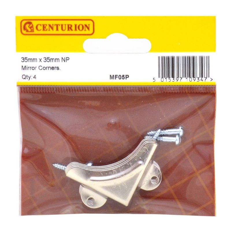 CENTURION MF05P NICKEL PLATED MIRROR CORNERS PACK 4