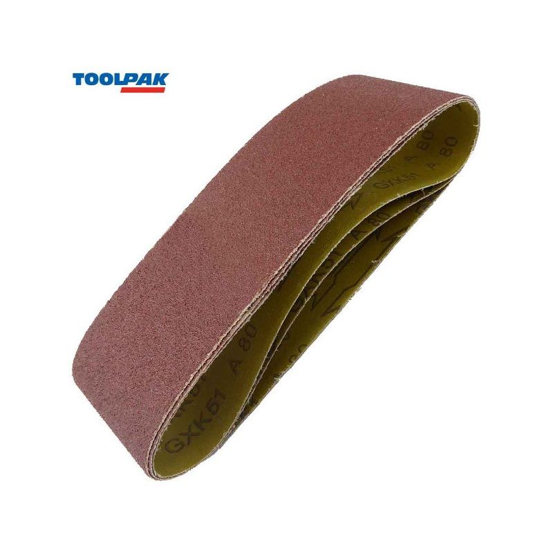TOOLPAK SANDING BELTS 75 x 533mm (PACK OF 3) 80 GRIT CB75533C