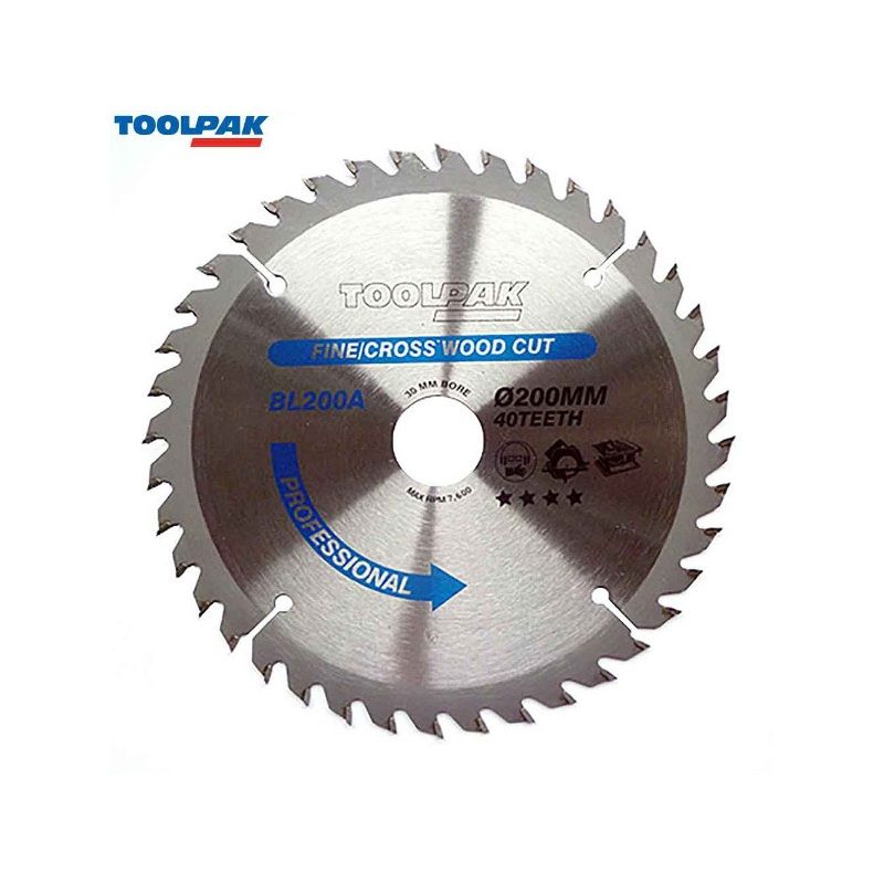 TOOLPAK BL200A 200MM X 30MM X 40T PROFESSIONAL TCT SAW BLADE