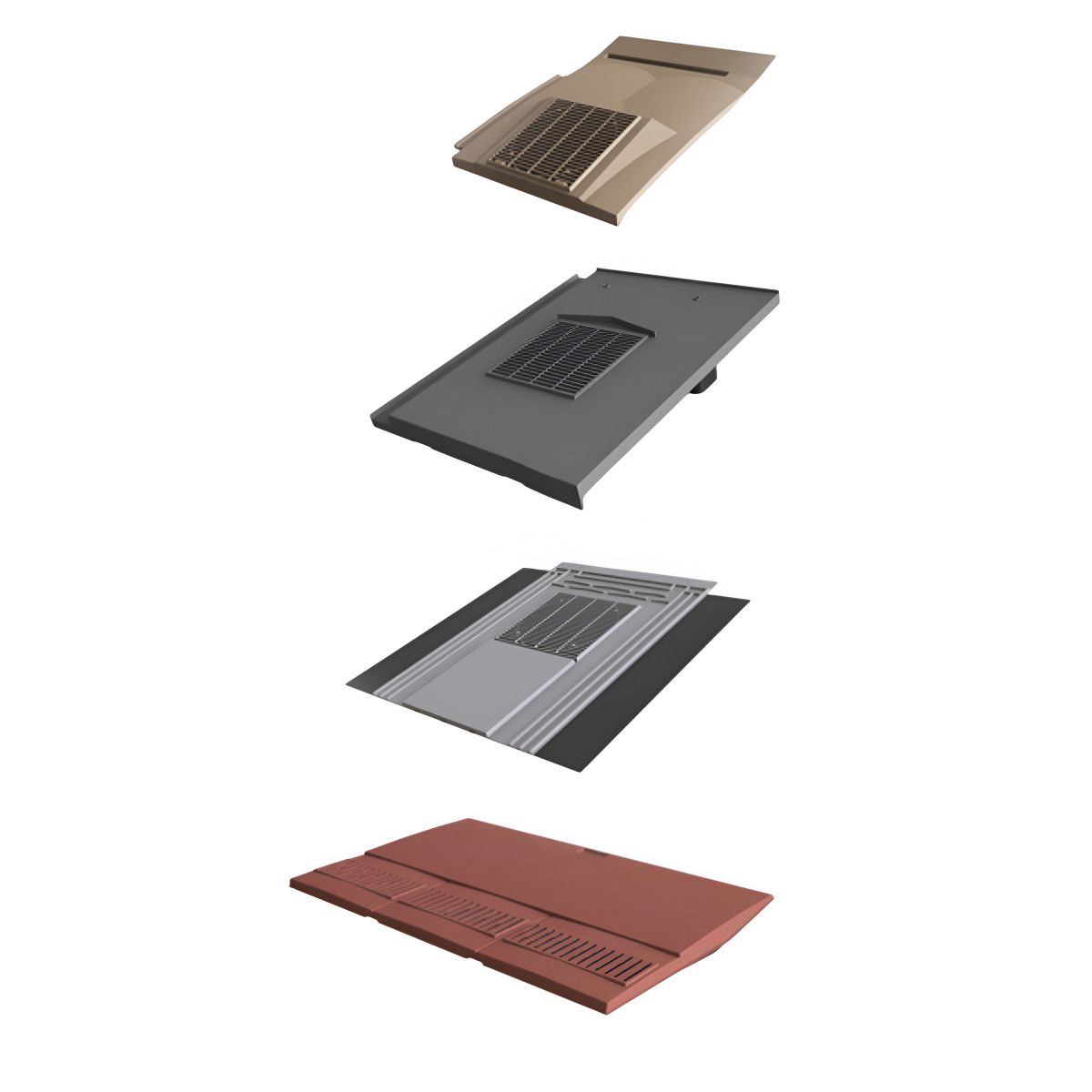 GLIDEVALE FLAT INTERLOCKING TILE VENT DANUM DUAL TLE MULTI TILE RED
