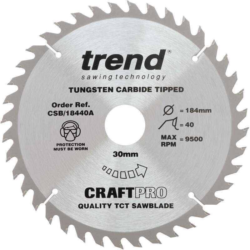 TREND CSB/18440A CRAFT SAW BLADE 184MM X 40T X 30MM