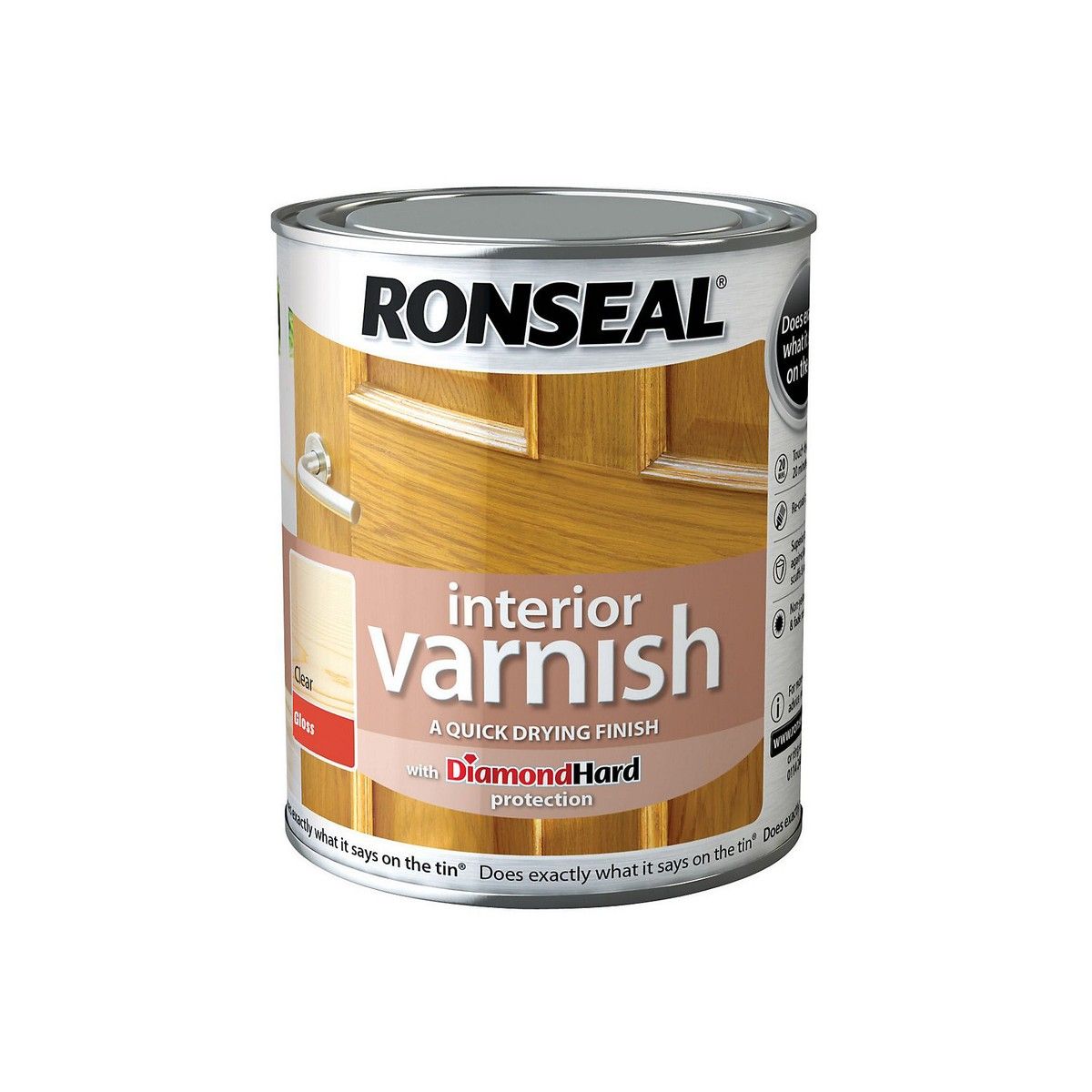 RONSEAL INTERIOR VARNISH CLEAR 750ml GLOSS 36874 (prev 30250)