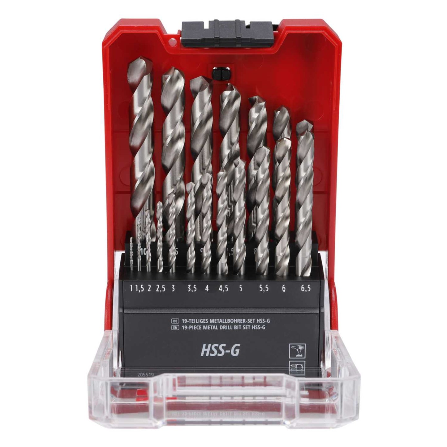 Einhell 19 Piece HSS-G Silver Drill Bit Set