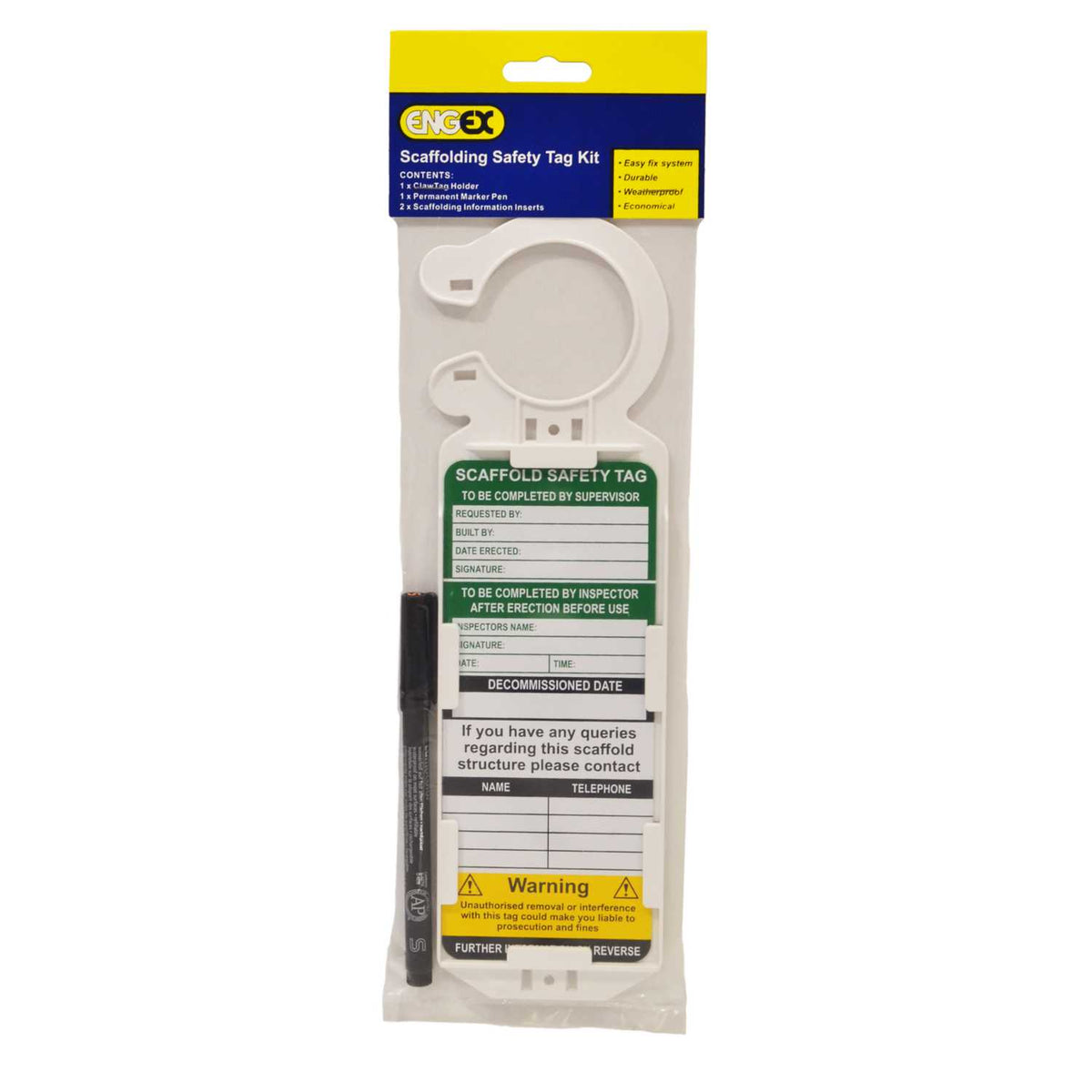 Engex Scaffolding Safety Tag Kit