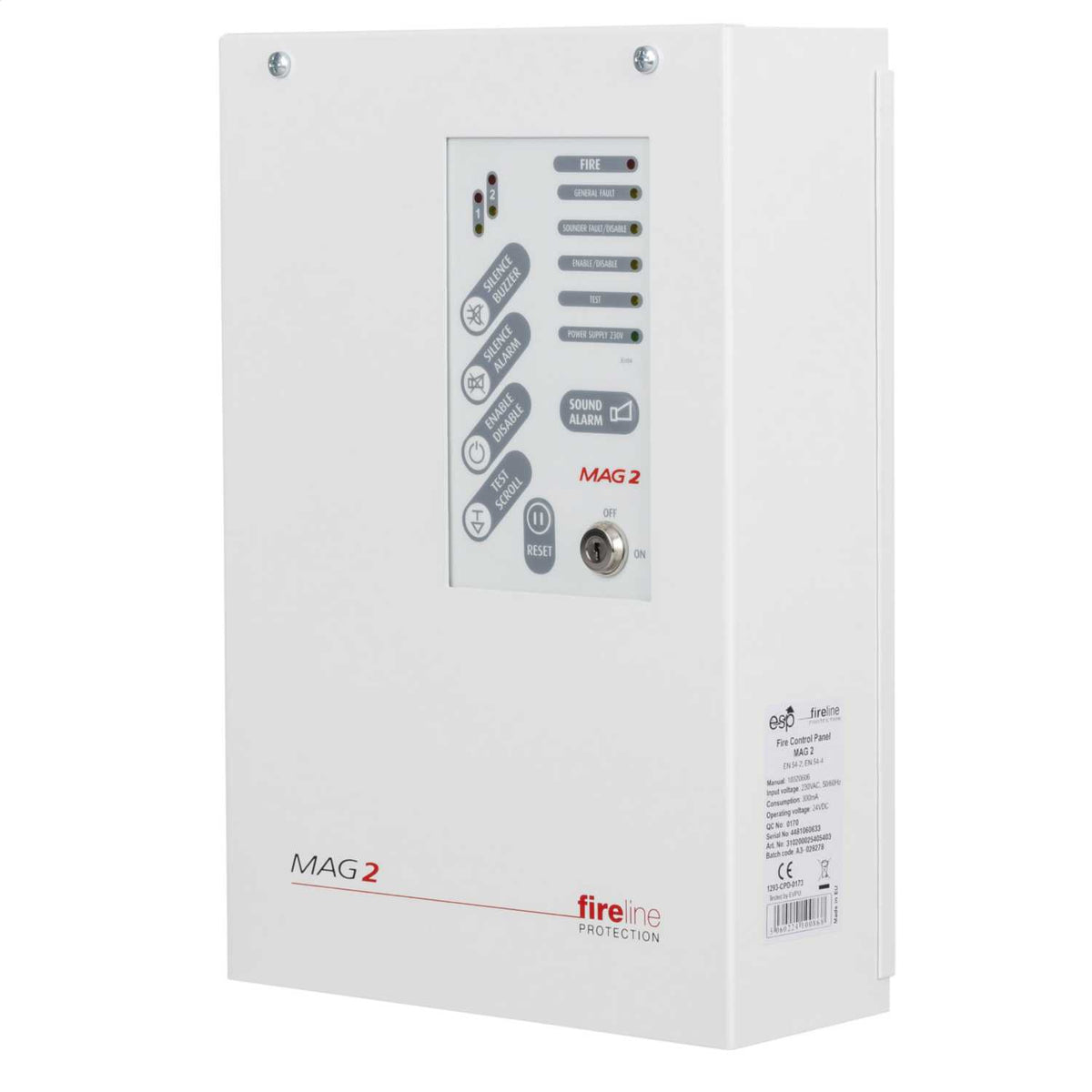 ESP 2 Zone Conventional Metal Fire Panel