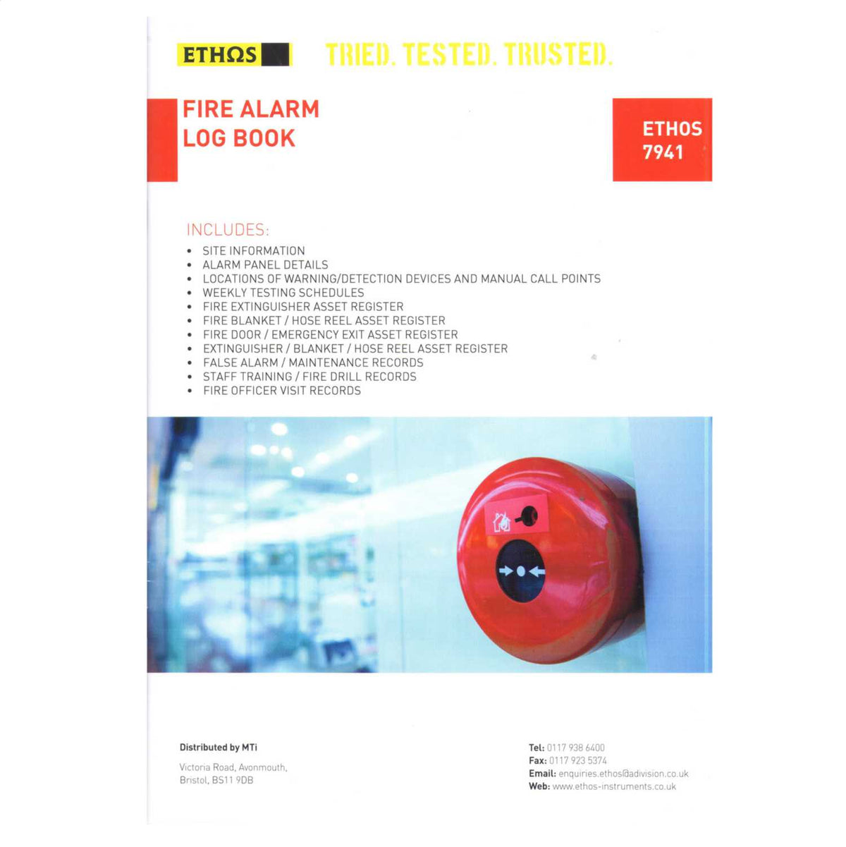 Ethos Fire Alarm Log Book