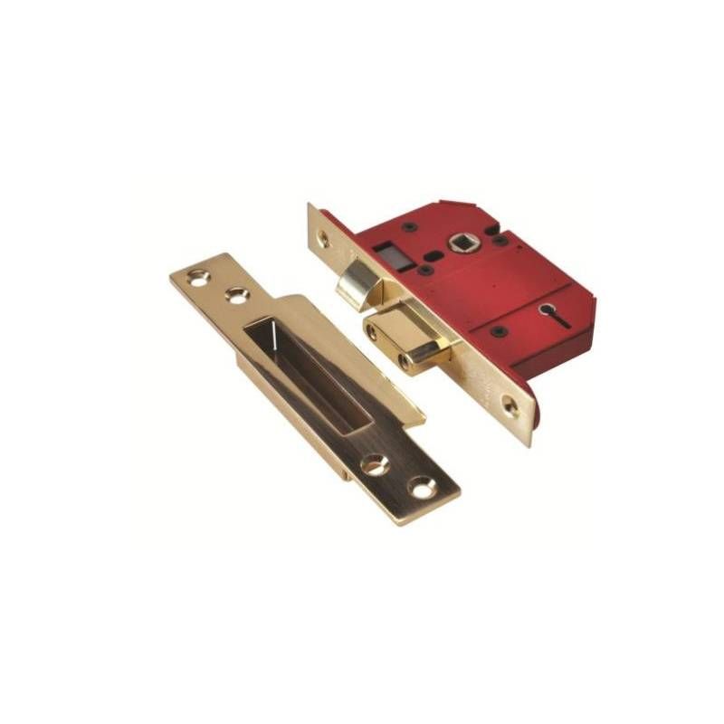 UNION BS 5 LEVER STRONGBOLT SASHLOCK VISI PACK BRASS Y2200S-PL-2.5