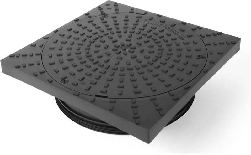 CLARK DRAIN 300mm DIAM PLASTIC SQUARE TO ROUND A15 COVER & FRAME CD356