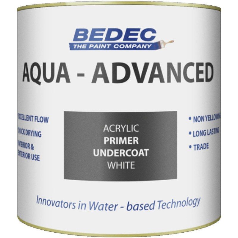BEDEC AQUA ADVANCED ACRYLIC PRIMER UNDERCOAT 1l WHITE BEDE2QC0002/38