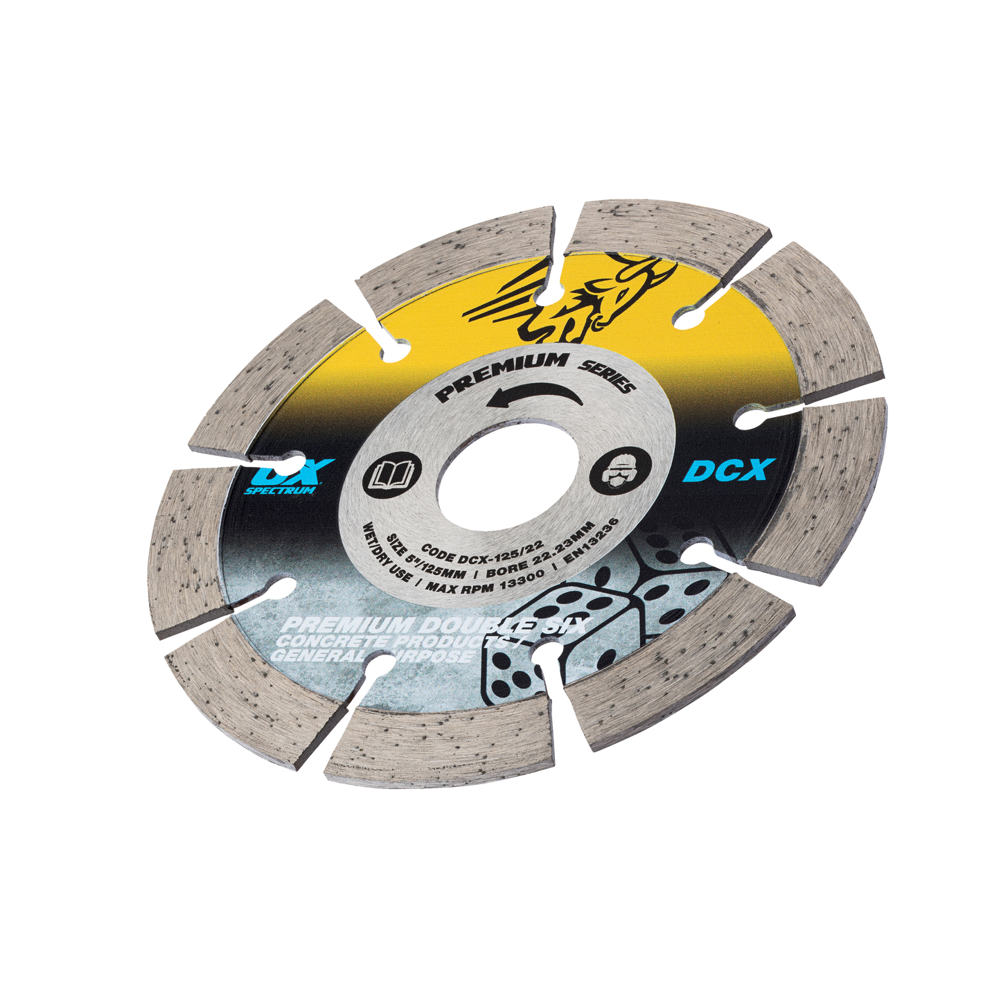 SPECTRUM DCX125/22 DOUBLE SIX PLUS GENERAL PURPOSE DIAMOND BLADE 125mm