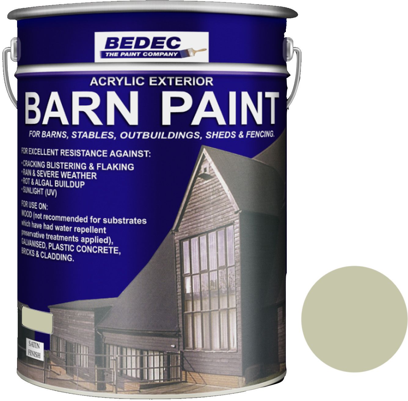 BEDEC SATIN BARN PAINT 20l FRENCH GREY BEDE2AV2015/54