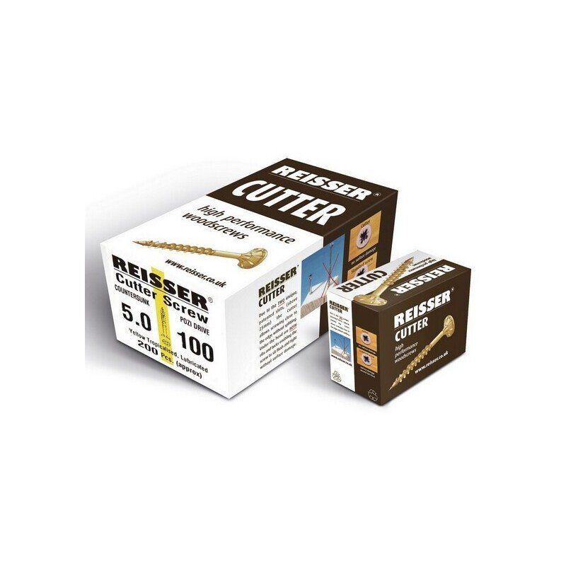 REISSER CUTTER CSK BOX OF 200 WOODSCREWS 3.5 x 50mm
