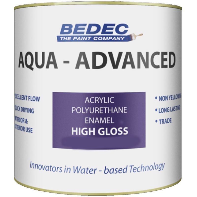 BEDEC AQUA ADVANCED ACRYLIC HIGH GLOSS 1l BLACK BEDE2QA0003/38