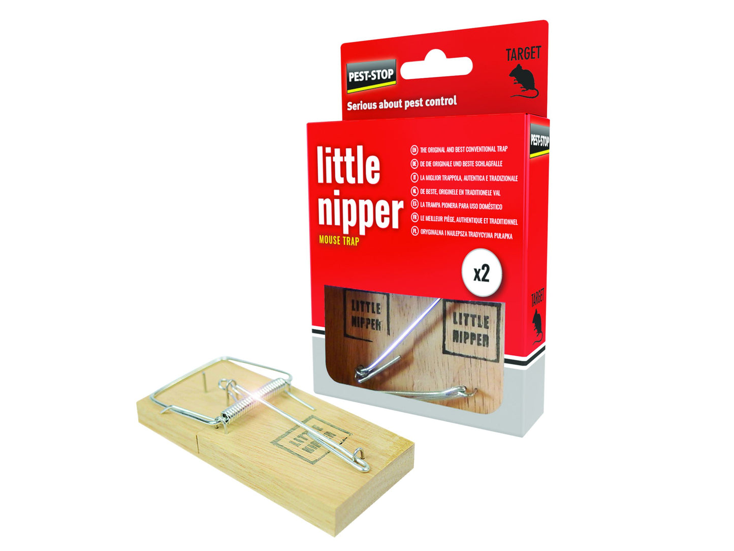 LITTLE NIPPER PRCPSLNMB WOODEN MOUSE TRAPS (PACK 2)