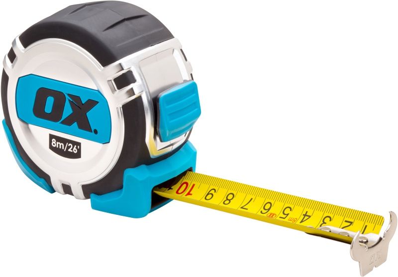 OX-P028708 PRO METRIC/IMPERIAL TAPE MEASURE 8m