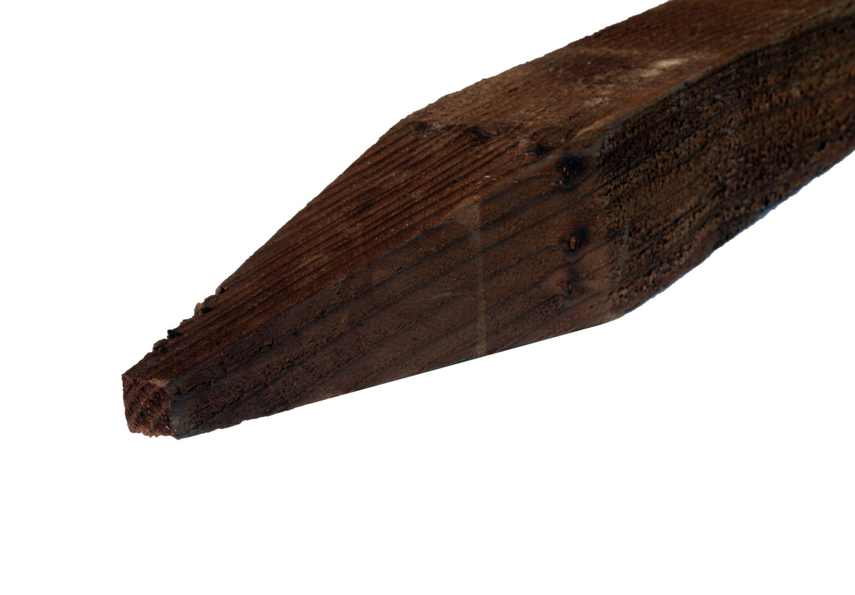 BSW 75 x 75mm x 1.8m SAWN UC4 BROWN INCISED POST 4 WAY POINTED UNSEASONED FSC