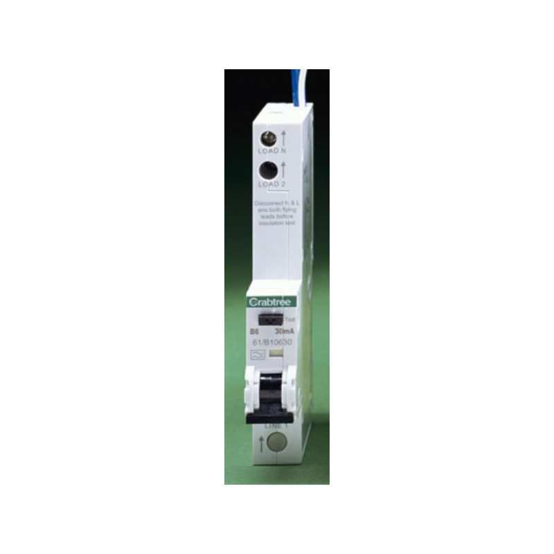 CRABTREE 61/B10630 1-POLE RCBO B CURVE 6a