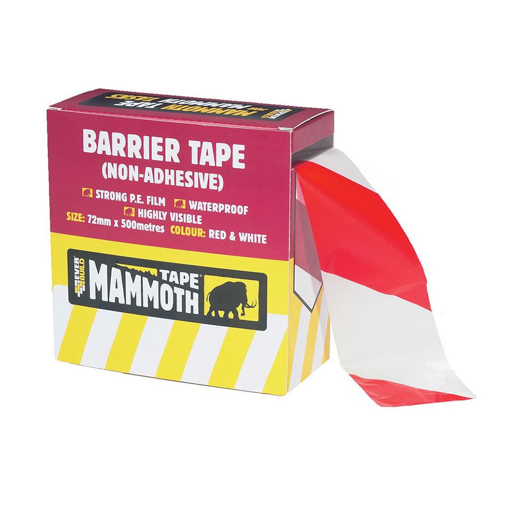 Everbuild Mammoth Barrier Tape 500m x 72mm 2BARRD500