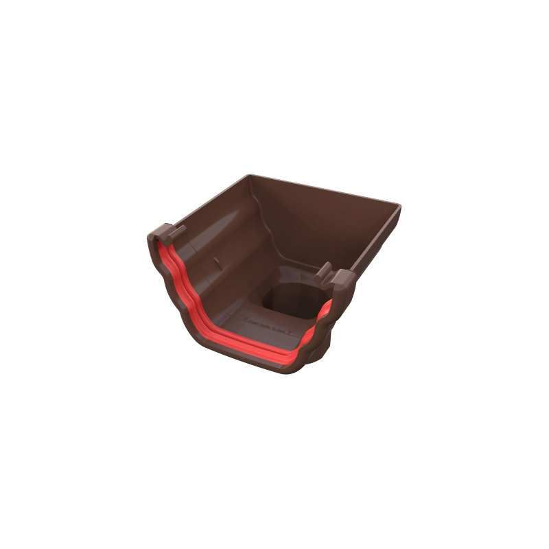 FREEFLOW OGEE STOP END OUTLET LEATHER BROWN FRO606LB