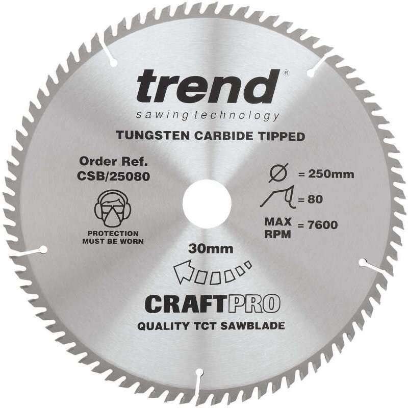 TREND CSB/25080 CRAFT SAW BLADE 250MM X 80T X 30MM