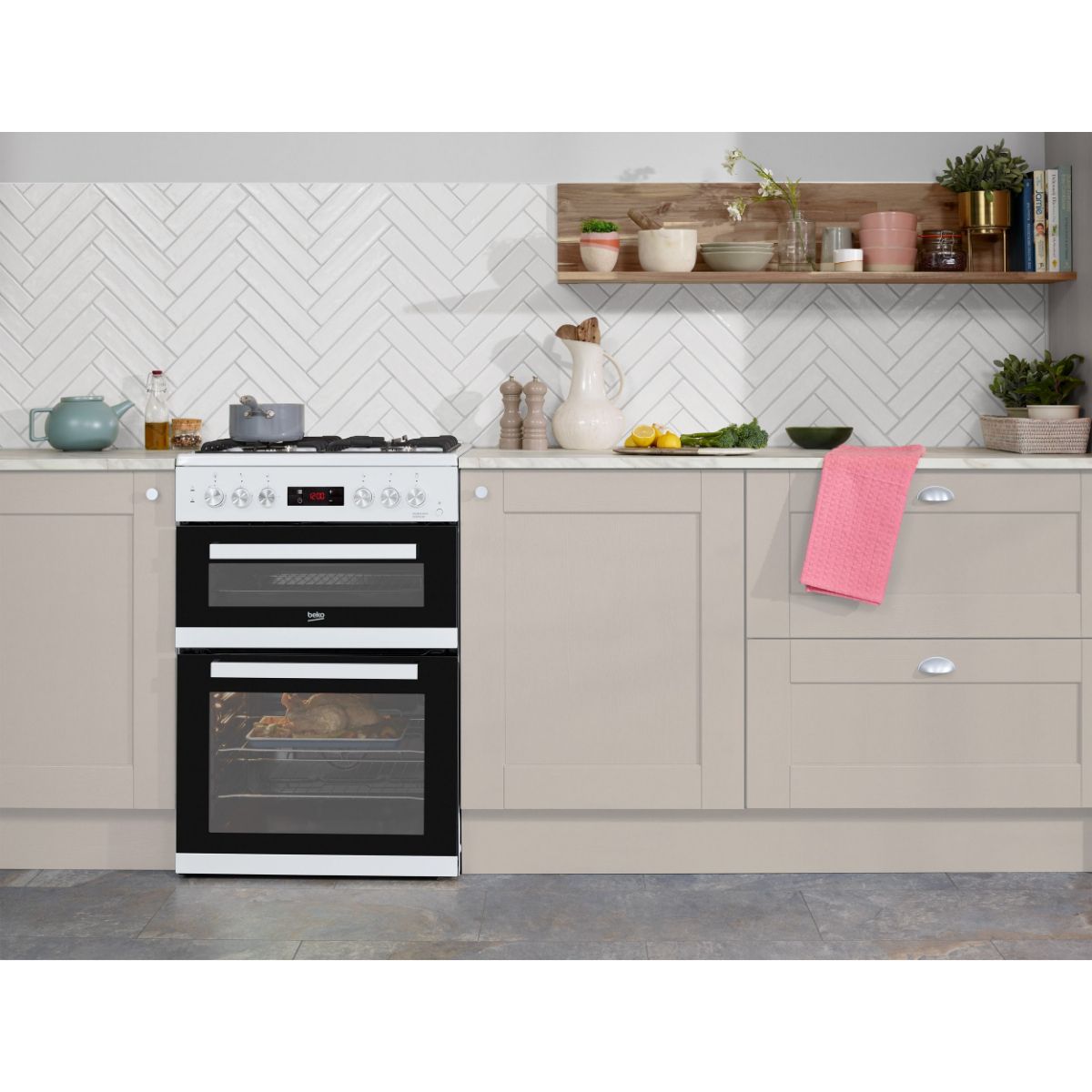 STEARN KDDF653W BEKO DUAL FUEL COOKER 600mm WHITE