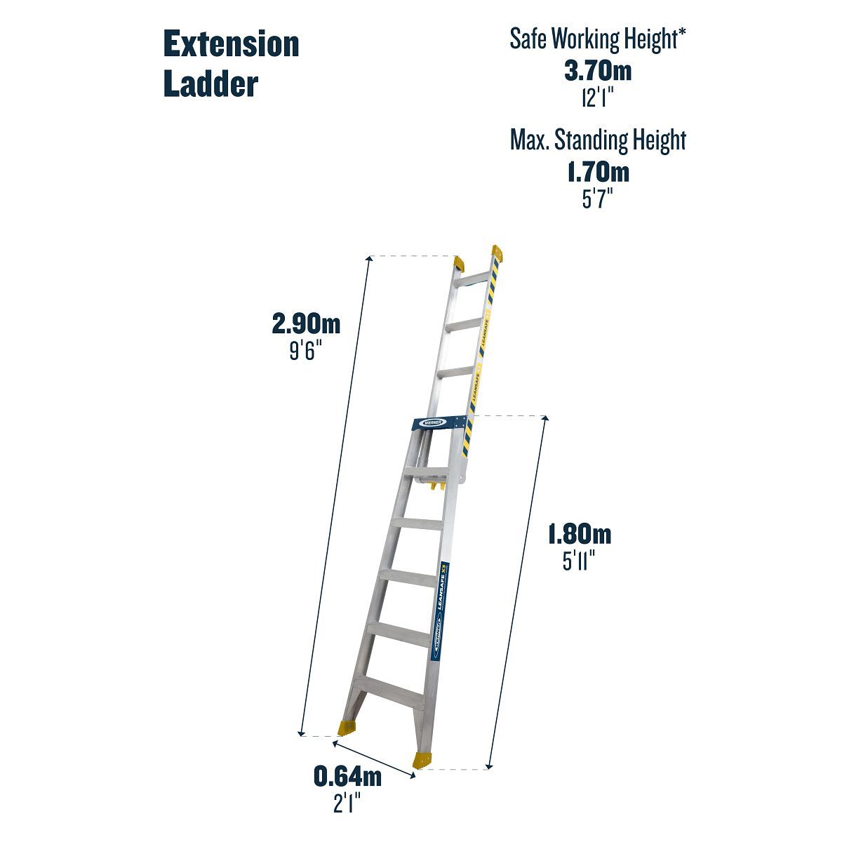 WERNER LEANSAFE 3-IN-1 ALUMINIUM LADDER 75070