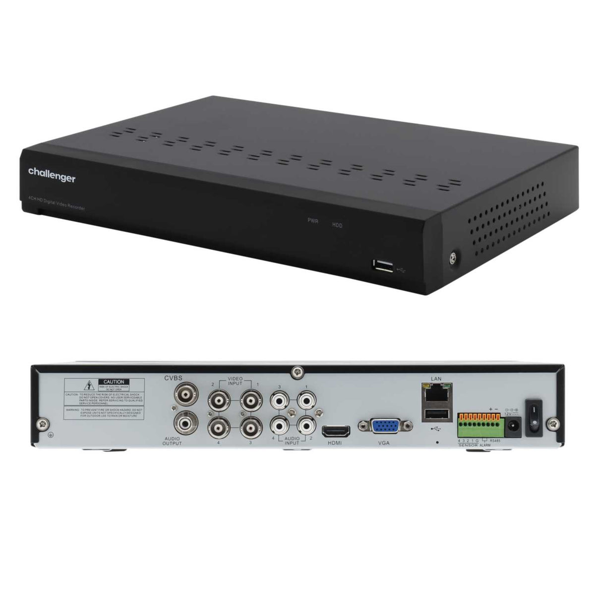 Challenger 4 Channel AHD DVR (No HDD)