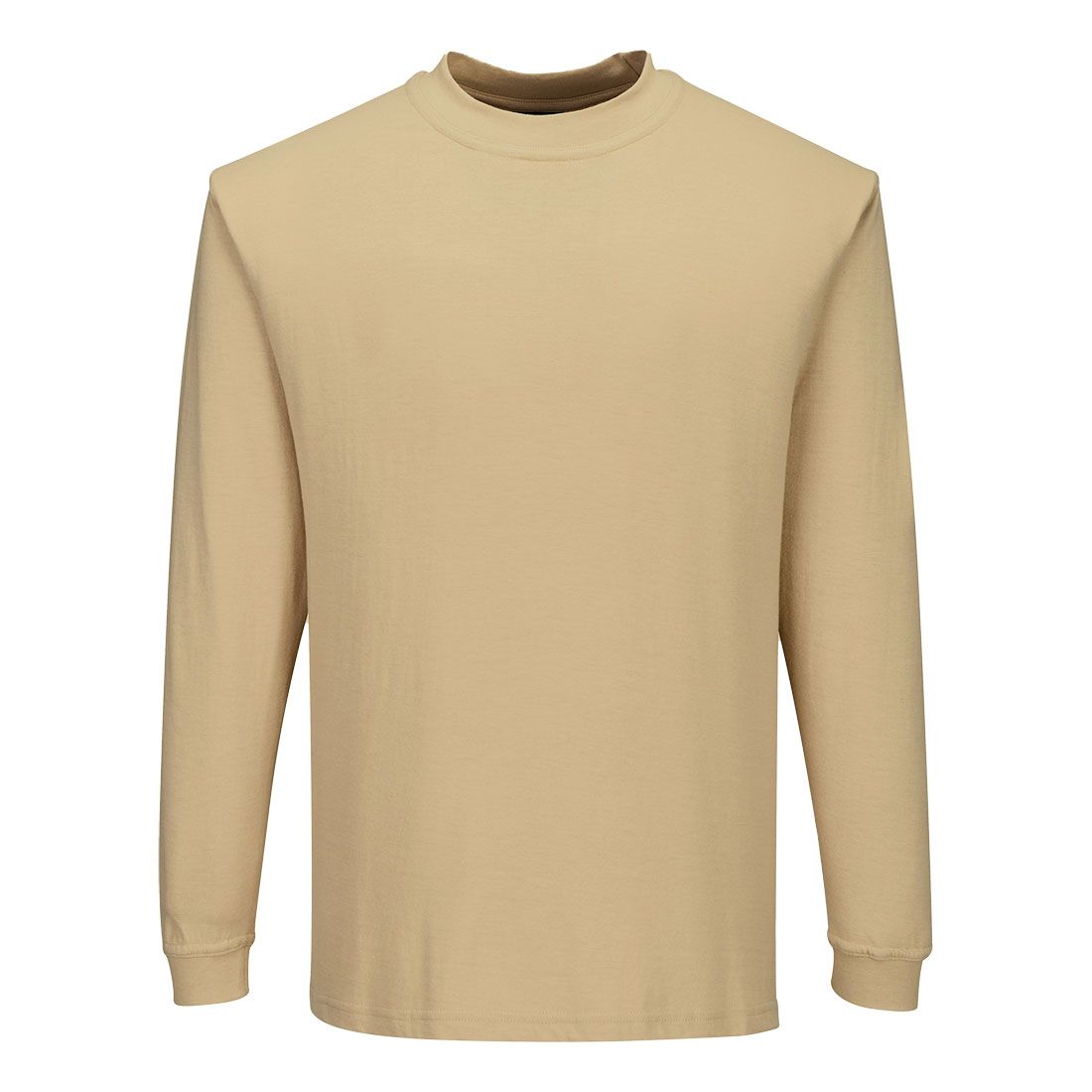 Flame Resistant Anti-Static Long Sleeve T-Shirt, 4XL, R, Tan