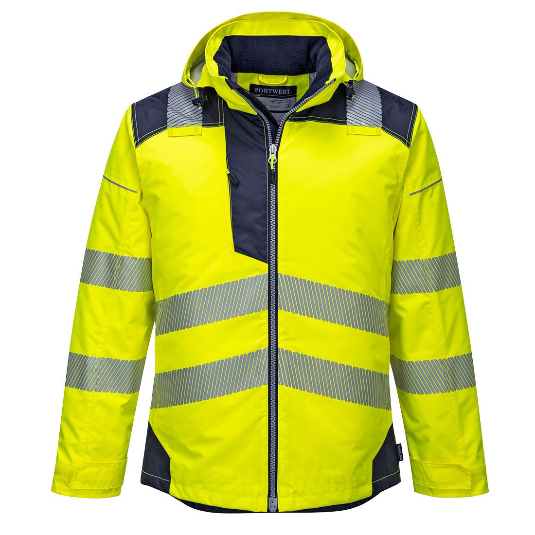 PW3 Hi-Vis Winter Jacket , 4XL, R, Yellow/Navy