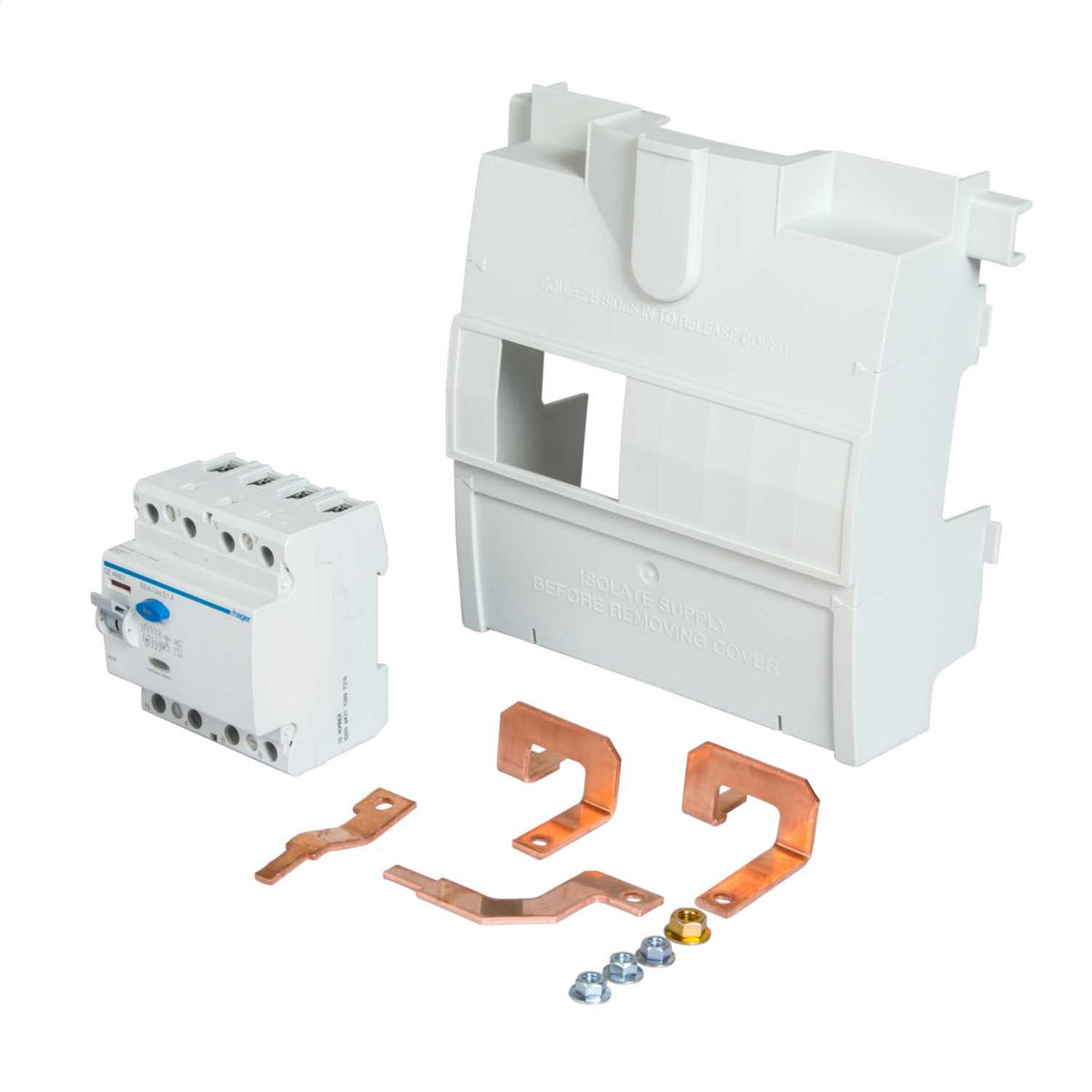 Hager 100A 4P 100mA RCD Incomer Kit