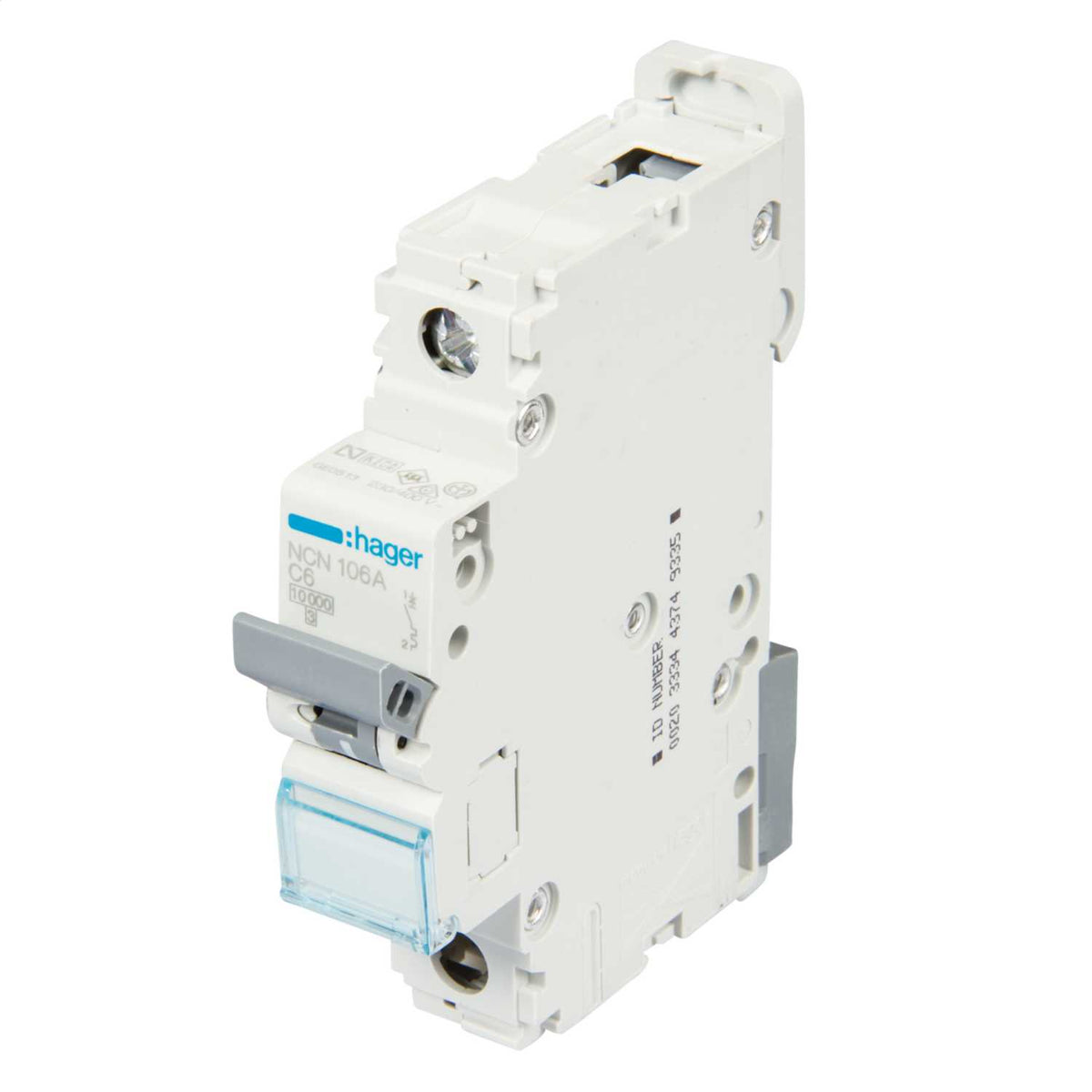 Hager 6A Single Pole 10kA C Curve MCB