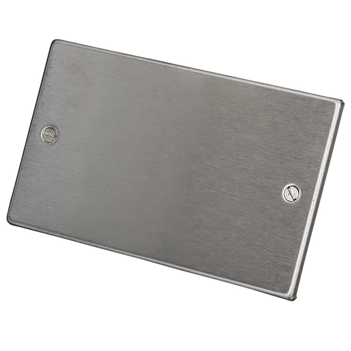 Hamilton 2 Gang Blank Plate Satin Steel