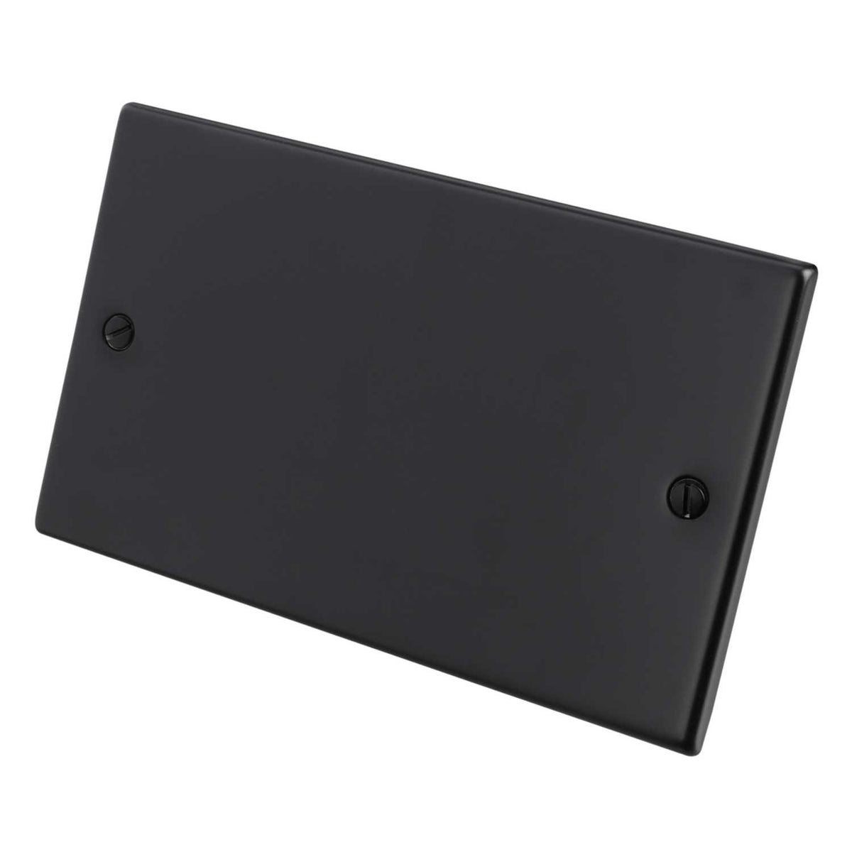 Hamilton 2 Gang Blank Plate Matt Black
