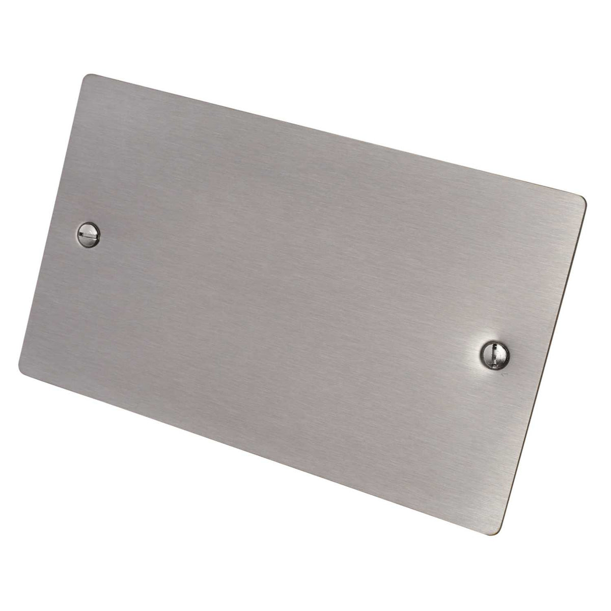 Hamilton 2 Gang Blank Plate Satin Steel