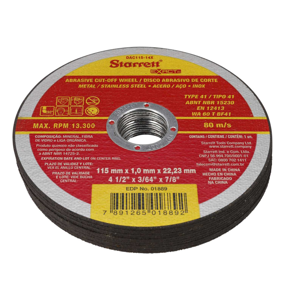 Starrett 115mm Cutting Disc (Pack of 12)