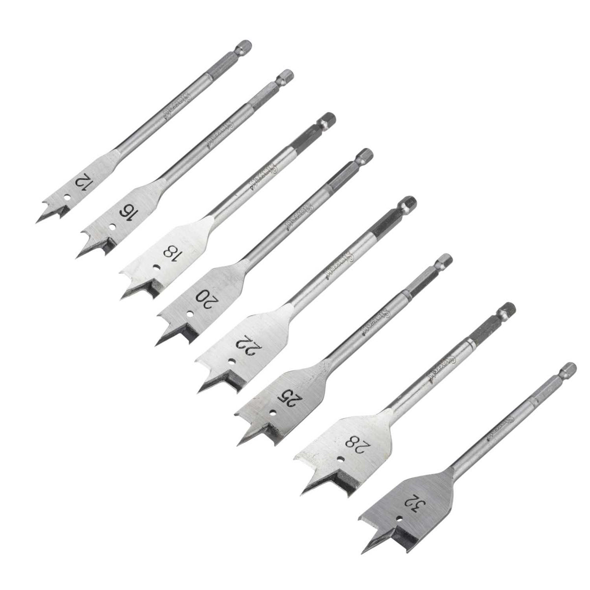 Starrett 8 Piece Flat Wood Bit Set