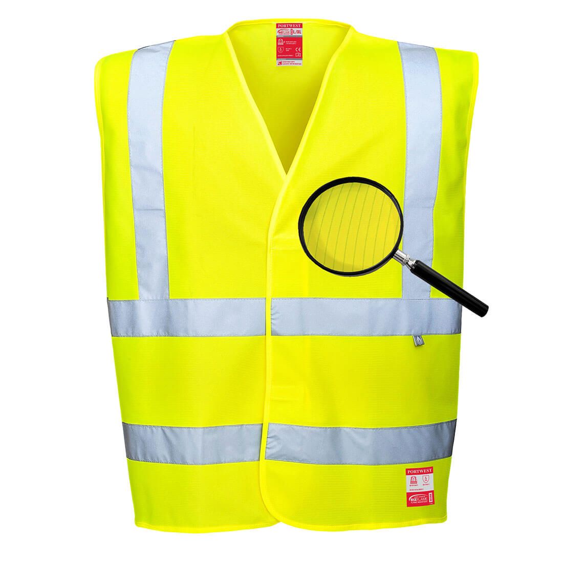 Hi-Vis Anti Static Vest - Flame Resistant, 4X/5X, R, Yellow