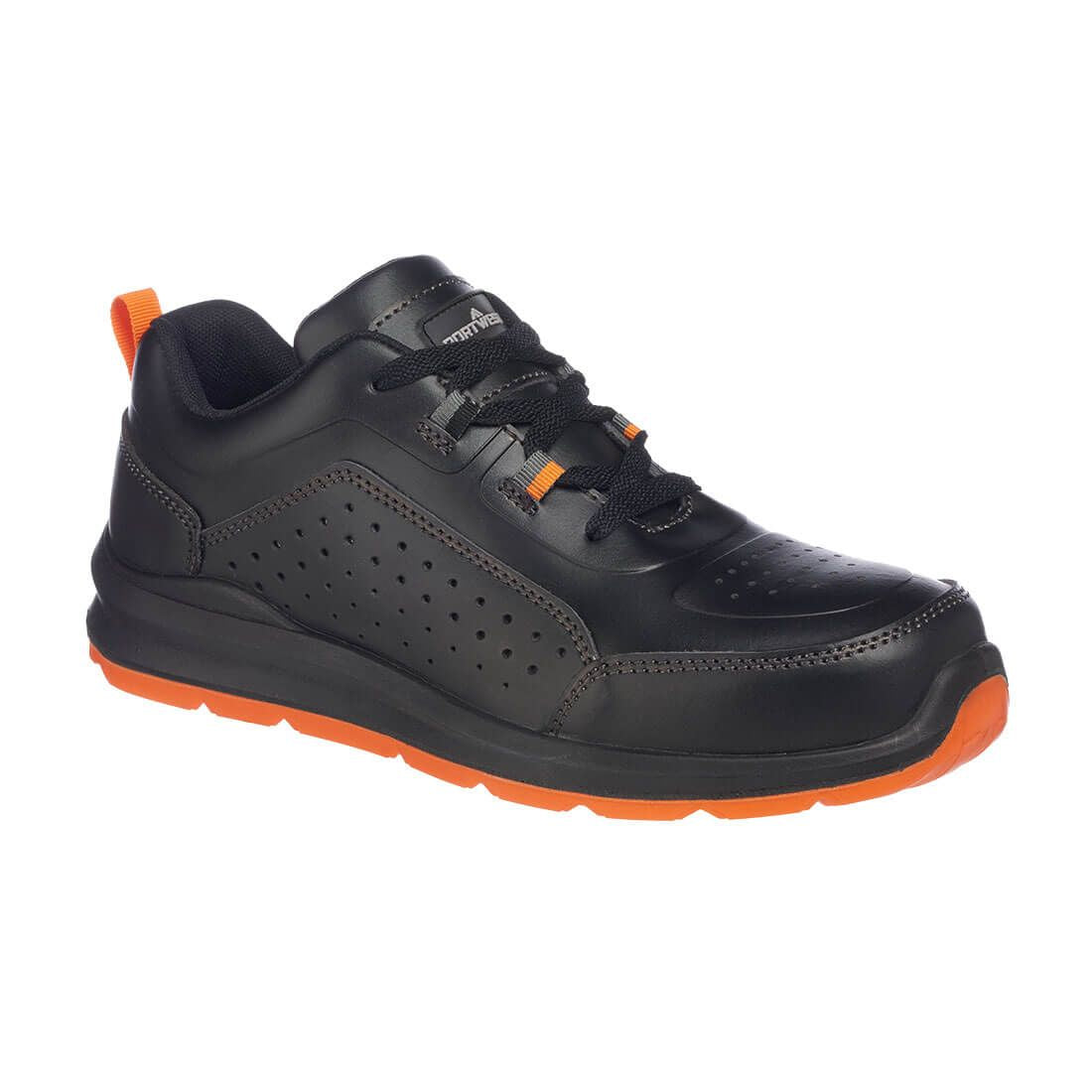 Portwest Compositelite Perforated Safety Trainer S1P, 36, , Black/Orange
