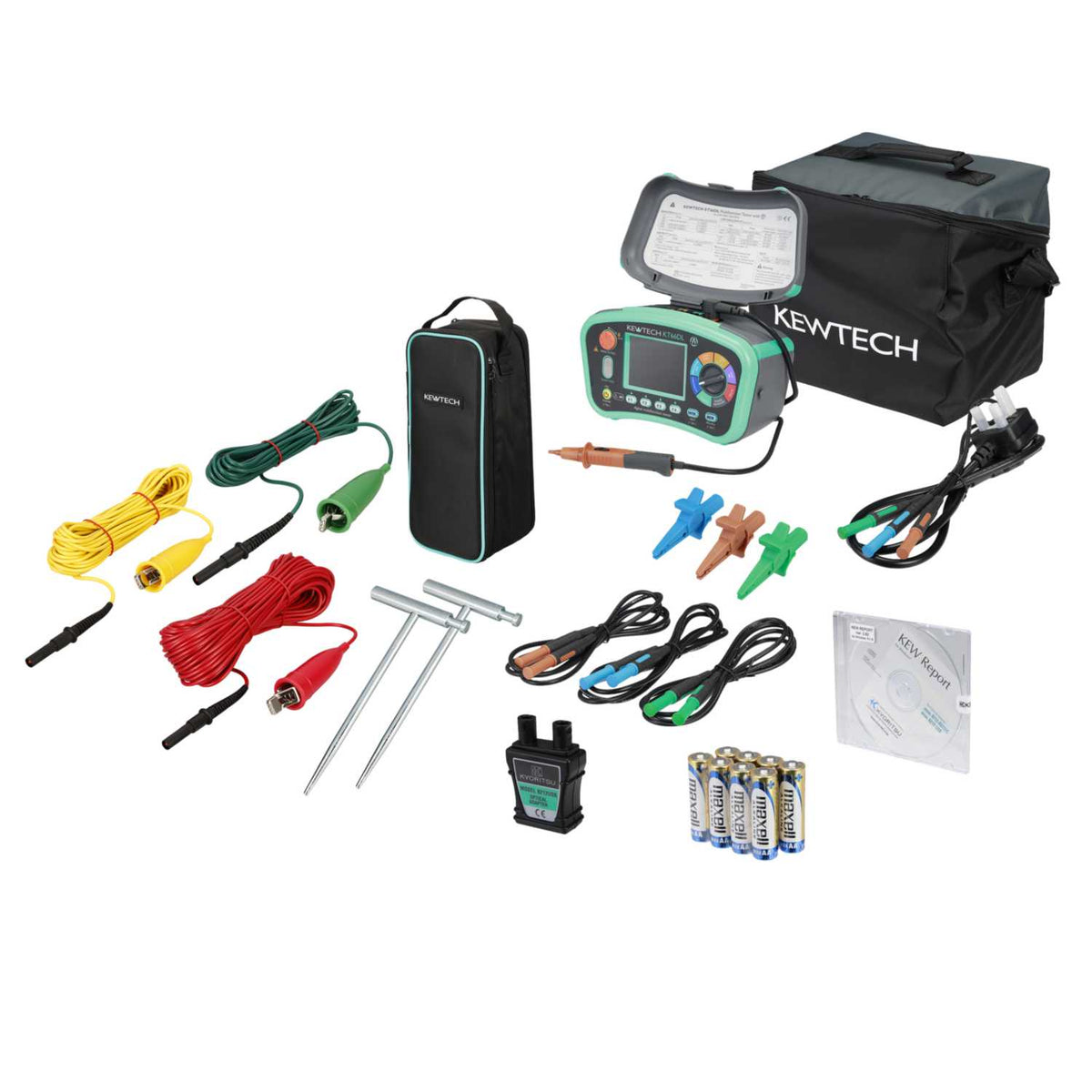 Kewtech KT66DL Multifunction Installation Tester with Earth Spike Kit