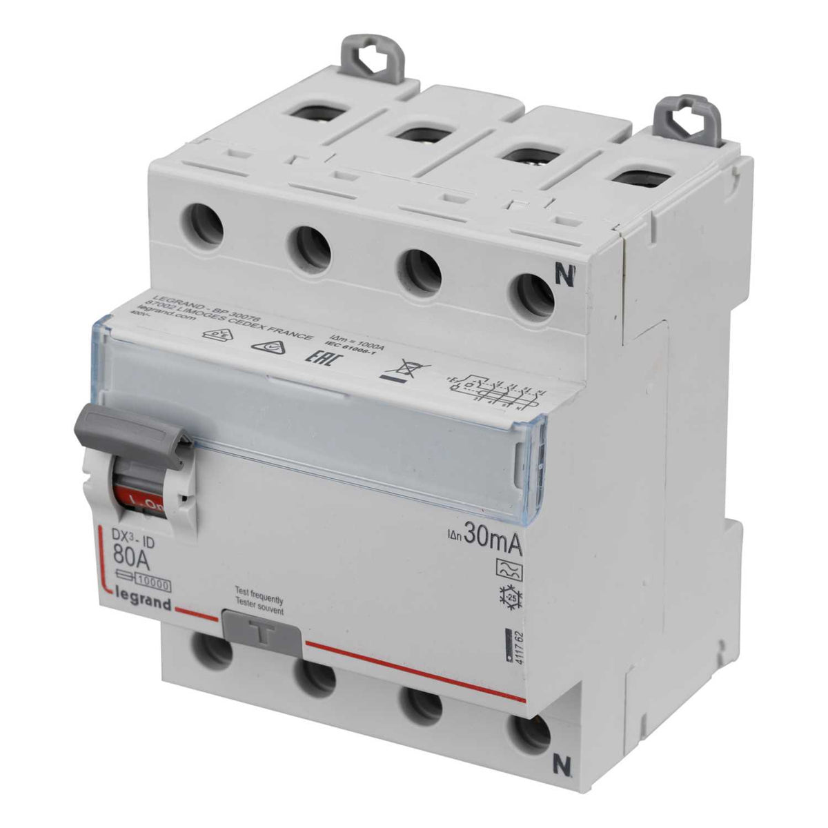 Legrand 80A 4 Pole 30mA Type A RCD