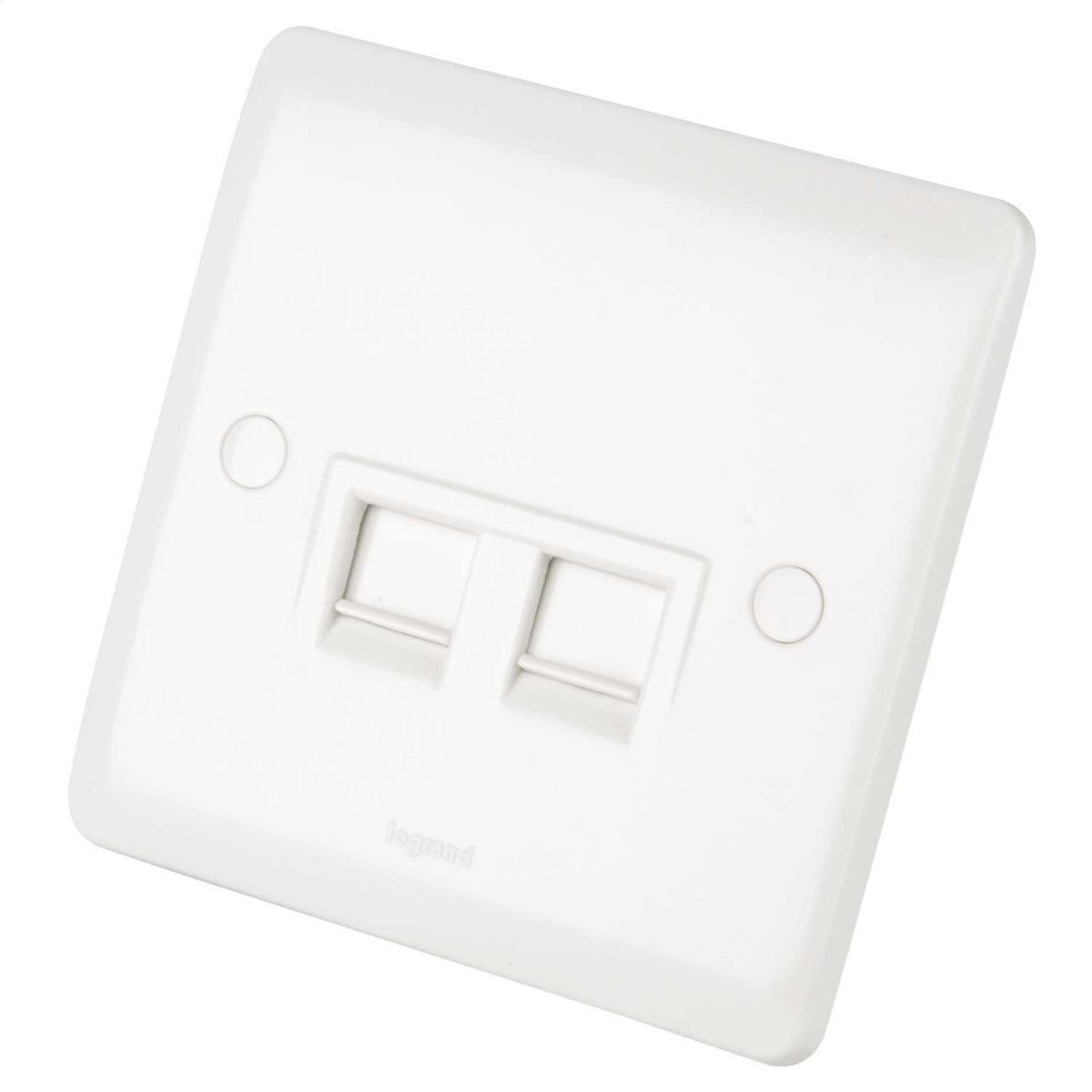 Legrand 1 Gang Twin RJ45 Data Socket White
