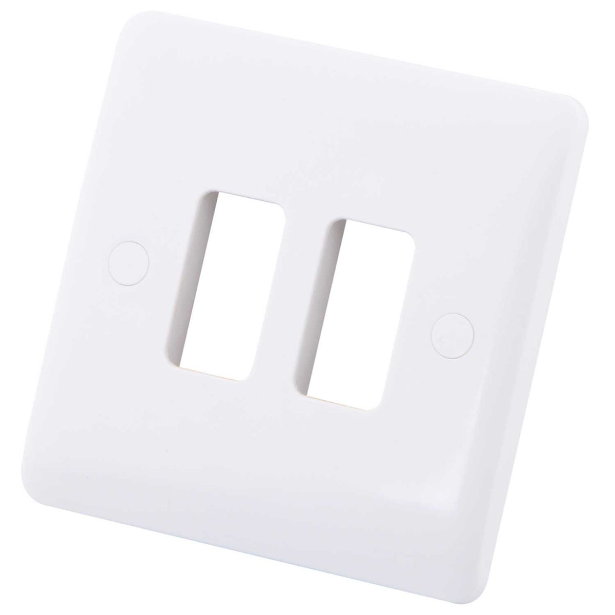 1 Gang 2 Module Front Plate White